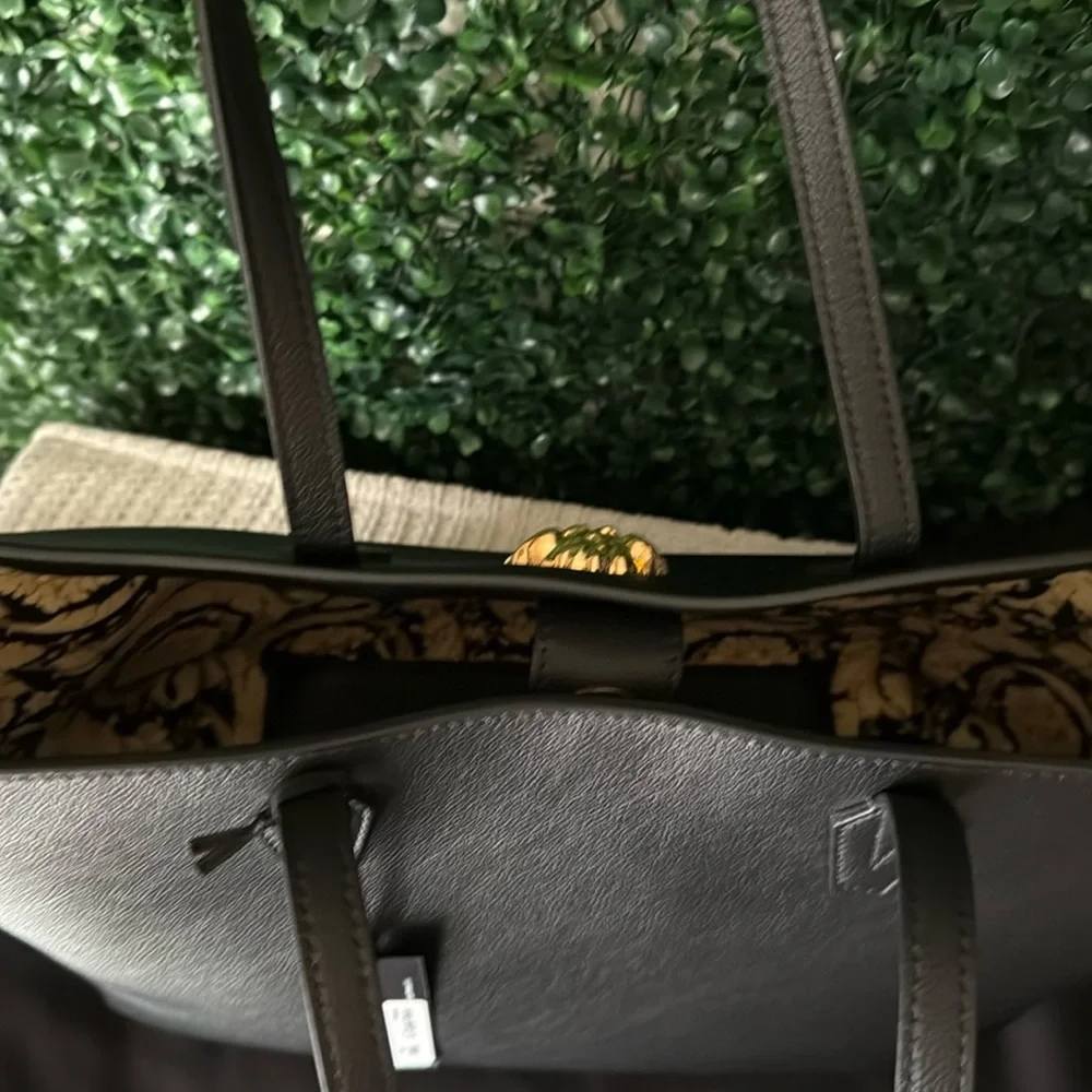 Versace Black Leather Medusa Tote Bag Brand New